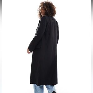 ASOS tailored lightweight longline coat in black plus size 16